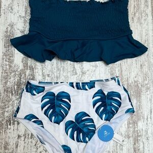 CUPSHE Bikini Top and Leaf Print Bottoms